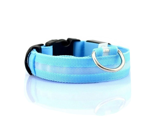 Светодиодный LED ошейник USB светящийся для собак и котов Blue L