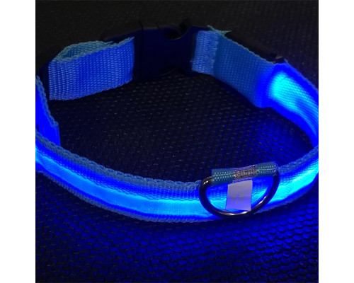 Светодиодный LED ошейник USB светящийся для собак и котов Blue L