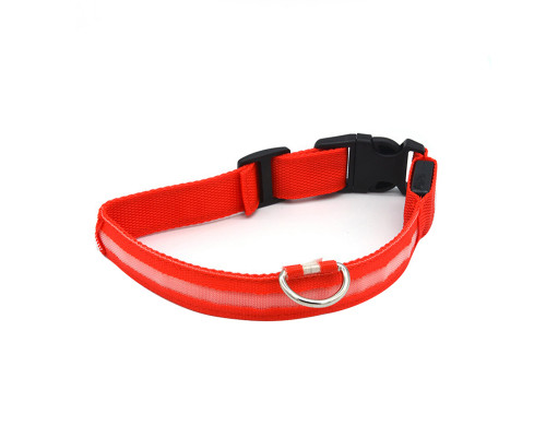 Светодиодный LED ошейник USB светящийся для собак и котов Red M