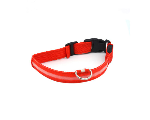 Светодиодный LED ошейник USB светящийся для собак и котов Red XS