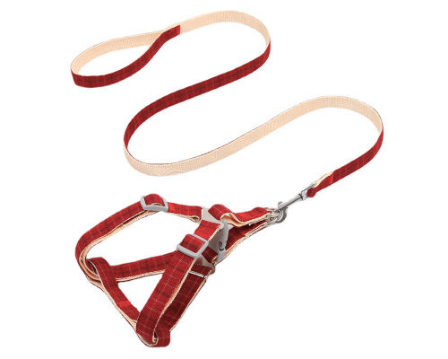 Шлея для собак с поводком Pipitao 165510 Cage Red 1.5*120 cm