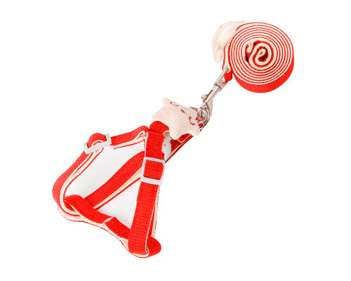 Шлея для собак или кошек с поводком Taotaopets 1710118 Red (1.0 cm)