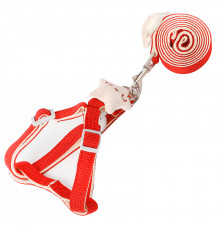 Шлея для собак или кошек с поводком Taotaopets 1710118 Red (1.5 cm)