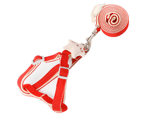Шлея для собак или кошек с поводком Taotaopets 1710118 Red (1.5 cm)
