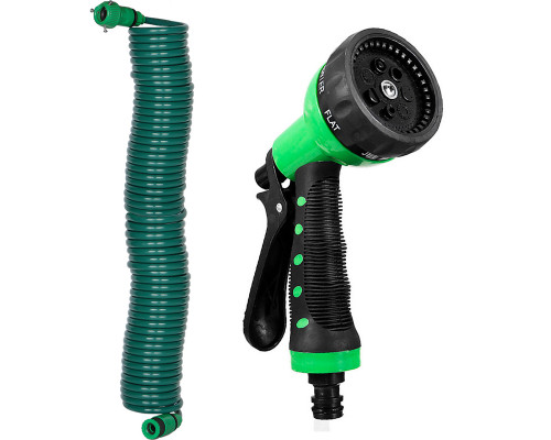 Набор поливочный шланг BlueBird BB-1208 на катушке пистолет с распылителем 7-ми режимный 15 м