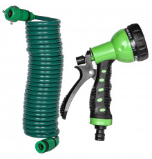 Набор поливочный шланг BlueBird BB-1208 на катушке пистолет с распылителем 7-ми режимный 7,5 м