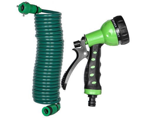 Набор поливочный шланг BlueBird BB-1208 на катушке пистолет с распылителем 7-ми режимный 7,5 м