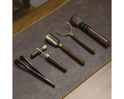 Набор инструментов XKXTJ020 для чайной церемонии 5 предметов нож для пуэра кисточка лопатка держатель щипцы Ваншань