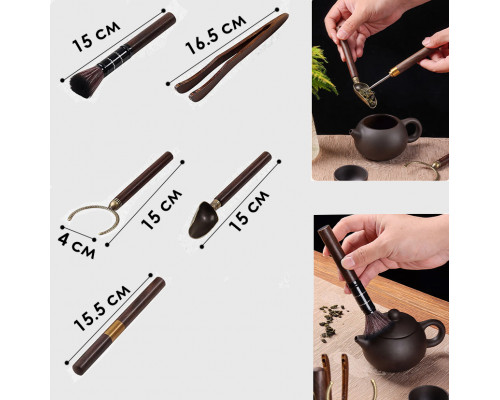 Набор инструментов XKXTJ020 для чайной церемонии 5 предметов нож для пуэра кисточка лопатка держатель щипцы Ваншань