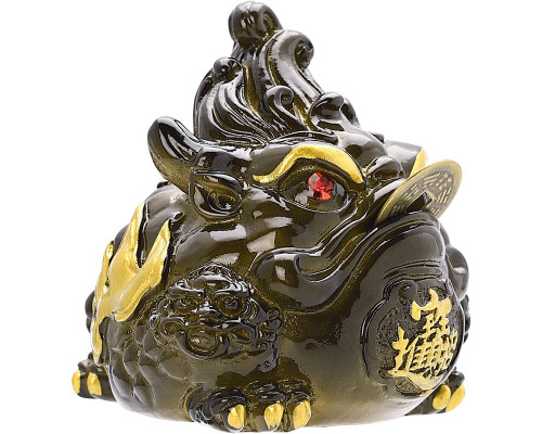 Фигурка для чайной церемонии ZBY-2407302 Жаба с монеткой меняющая цвет от горячей воды Gold