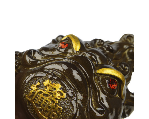 Фигурка для чайной церемонии ZBY-2407302 Жаба с монеткой меняющая цвет от горячей воды Gold