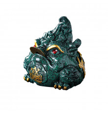 Фигурка для чайной церемонии ZBY-2407302 Жаба с монеткой меняющая цвет от горячей воды Green