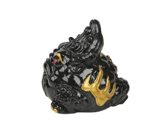 Фигурка для чайной церемонии ZBY-2407302 Жаба с монеткой меняющая цвет от горячей воды Green