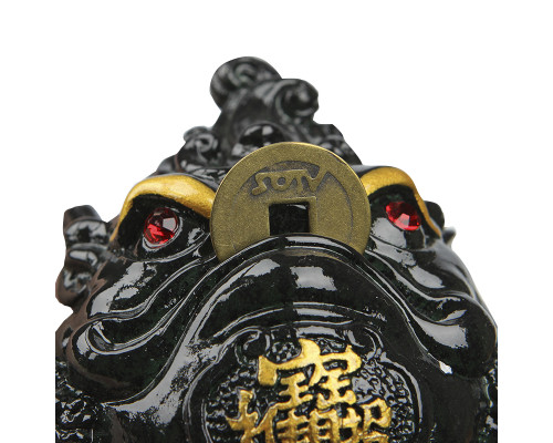 Фигурка для чайной церемонии ZBY-2407302 Жаба с монеткой меняющая цвет от горячей воды Green