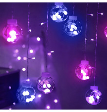 Светодиодная гирлянда штора YLX-027 Balls 2.5 м Цветной свет