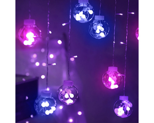 Светодиодная гирлянда штора YLX-027 Balls 2.5 м Цветной свет