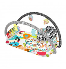Детский развивающий интерактивный коврик SDZ-1817 музыкальный пианино с дугой и погремушками для младенцев Elephant Black