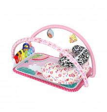 Детский развивающий интерактивный коврик SDZ-1817 музыкальный пианино с дугой и погремушками для младенцев Pony Pink