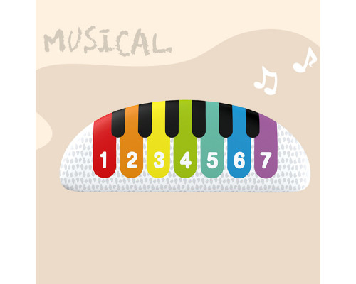 Детский развивающий интерактивный коврик SDZ-1817 музыкальный пианино с дугой и погремушками для младенцев Whale Blue