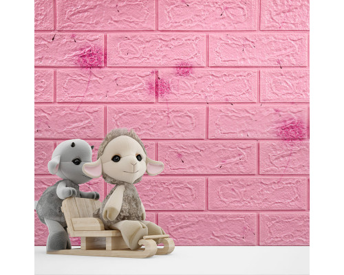 Декоративная 3D панель самоклейка 700x770x5мм Одуваны (светло-розовый кирпич) (022) SW-00000023