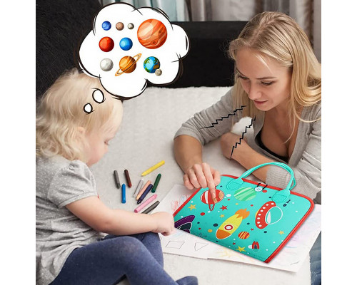 Детская развивающая сумочка 545L бизиборд монтессори-игрушка для малышей розвивающая моторику и сенсорику Light Blue