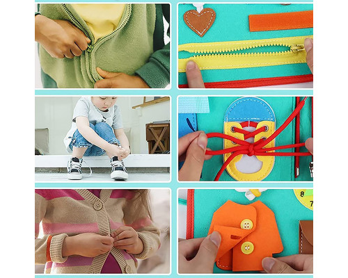 Детская развивающая сумочка 545L бизиборд монтессори-игрушка для малышей розвивающая моторику и сенсорику Light Blue