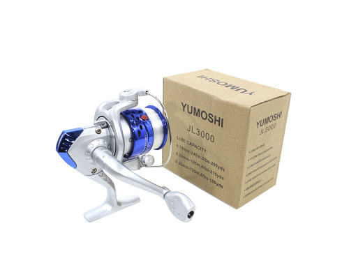 Катушка безынерционная Yumoshi JL3000 с леской Silver-Blue