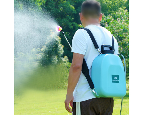 Электрический опрыскиватель KLC-12PWQ 12 литров садовый аккумуляторный ранцевый для сада огорода деревьев Blue