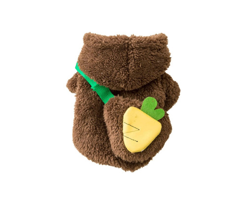 Свитер для собак и кошек Тедди 2011SXSL5932 с капюшоном утепленный Brown S