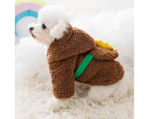 Свитер для собак и кошек Тедди 2011SXSL5932 с капюшоном утепленный Brown S