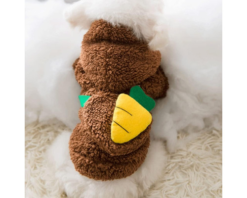 Свитер для собак и кошек Тедди 2011SXSL5932 с капюшоном утепленный Brown S