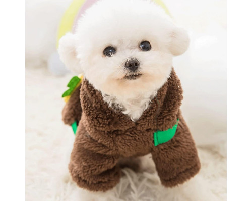 Свитер для собак и кошек Тедди 2011SXSL5932 с капюшоном утепленный Brown S