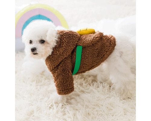 Свитер для собак и кошек Тедди 2011SXSL5932 с капюшоном утепленный Brown S