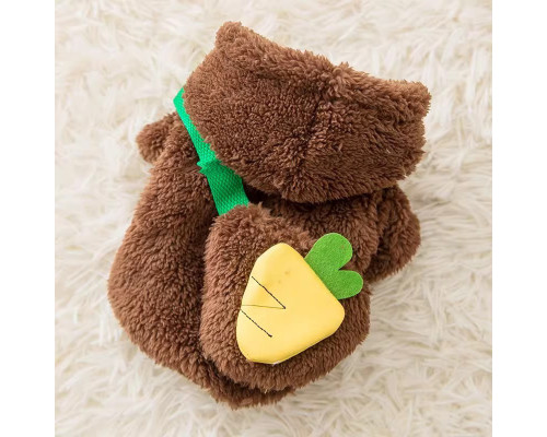 Свитер для собак и кошек Тедди 2011SXSL5932 с капюшоном утепленный Brown S