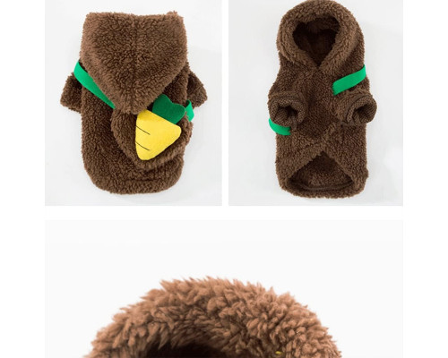 Свитер для собак и кошек Тедди 2011SXSL5932 с капюшоном утепленный Brown S