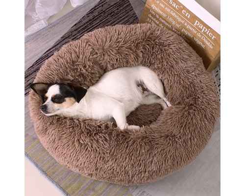 Лежак пуфик для котов собак круглый 552201 L Brown