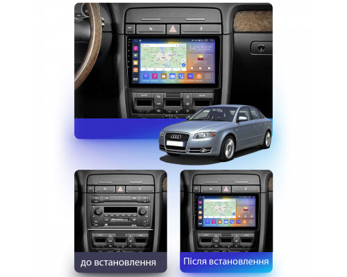 Штатная магнитола Lesko для Audi A4 III (B7) 2004-2009 экран 9" 4/64Gb CarPlay 4G Wi-Fi GPS Prime