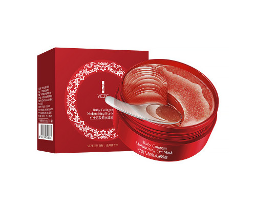 Гидрогелевые патчи в банке с рубиновым коллагеном Veze Ruby Collagen Moisturizing Eye Mask 80 г