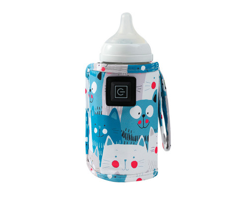 Портативный подогреватель AQW5G Cats для детской бутылочки USB 3 режима Blue