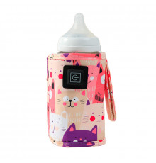 Портативный подогреватель AQW5G Cats для детской бутылочки USB 3 режима Pink
