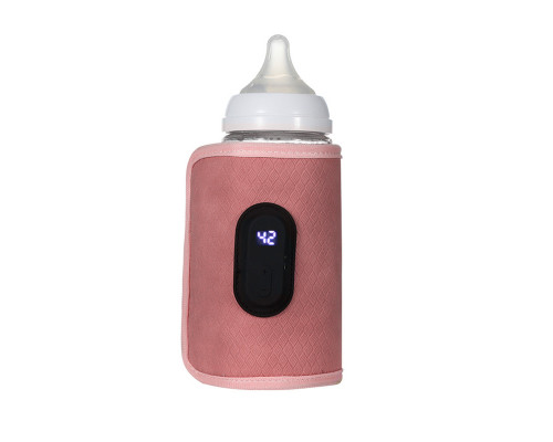 Портативный подогреватель N-025 для детской бутылочки USB цифровой дисплей Pink