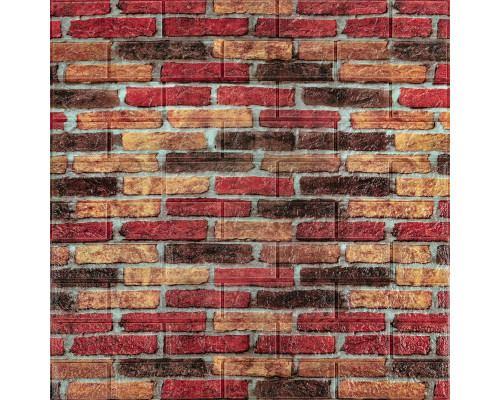 Самоклеющаяся декоративная 3D панель 700x770x5мм Бежево-коричневый Екатеринославский кирпич (047) SW-00000026