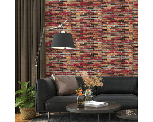 Самоклеющаяся декоративная 3D панель 700x770x5мм Бежево-коричневый Екатеринославский кирпич (047) SW-00000026