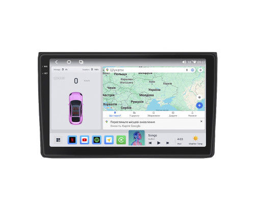 Штатная магнитола Lesko для Audi A4 III (B7) 2004-2009 экран 9" 4/64 QLED CarPlay 4G Wi-Fi GPS 360 Prime