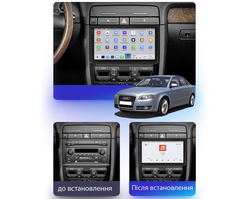 Штатная магнитола Lesko для Audi A4 III (B7) 2004-2009 экран 9" 4/64 QLED CarPlay 4G Wi-Fi GPS 360 Prime