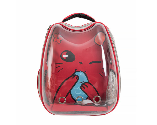 Рюкзак-переноска для кошек Taotaopets 2024 Panoramic Cats 36*26*48 cm Red