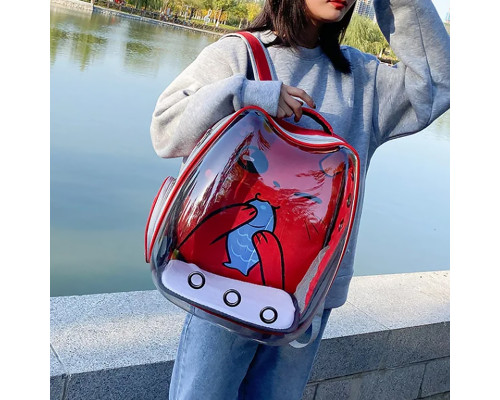 Рюкзак-переноска для кошек Taotaopets 2024 Panoramic Cats 36*26*48 cm Red