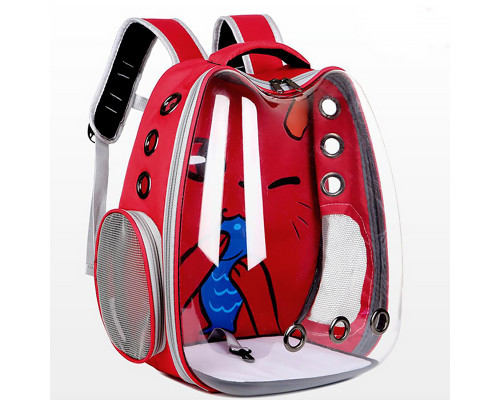Рюкзак-переноска для кошек Taotaopets 2024 Panoramic Cats 36*26*48 cm Red