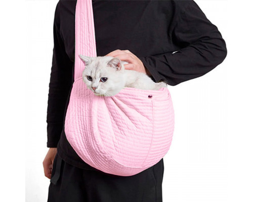 Слинг-переноска для котов и собак SY-2022-0502 Pink L (43*11*29 см)