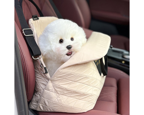 Сумка-переноска для животных S82 для собак и кошек автомобильная портативная Beige